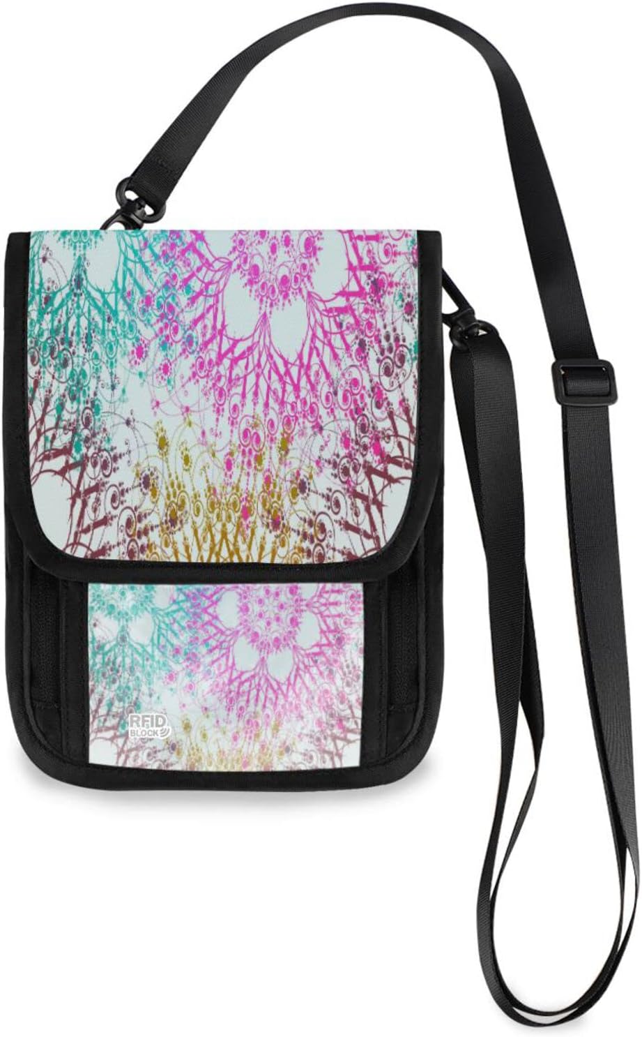 Fvbeaya Bohemia Floral Neck Wallet Concealed Passport