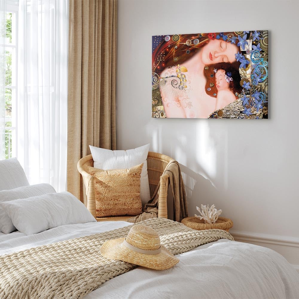 murando Quadro Gustav Klimt Madre e bambino 120x80 cm 1 pezzo Stampa su tela XXL Immagini moderni Murale Fotografia Grafica Decorazione da parete Astratto Mother and child l-A-0016-b-a