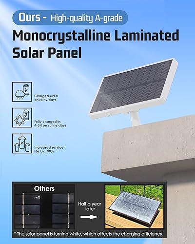 Miniatura 4 de AUDERWIN 294 luces LED solares con sensor de movimiento para exteriores, luces de inundación solares de 4000 lúmenes, IP67, impermeables, para