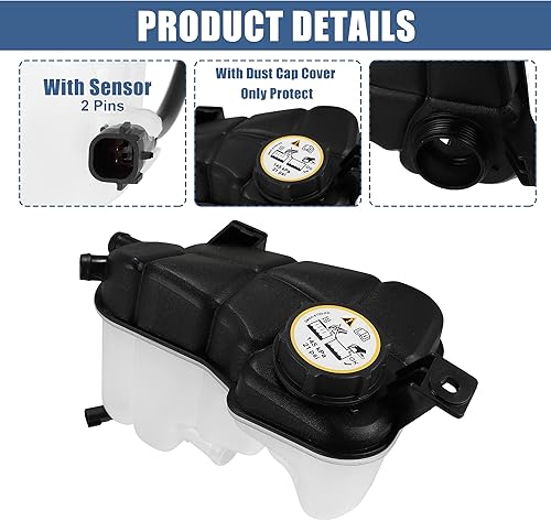 Miniatura 6 de X AUTOHAUX 1 Unidades Refrigerante Radiador Depósito Depósito LR004080 Botella de Expansión de Desbordamiento de Refrigerante con Tapa y Sensor para