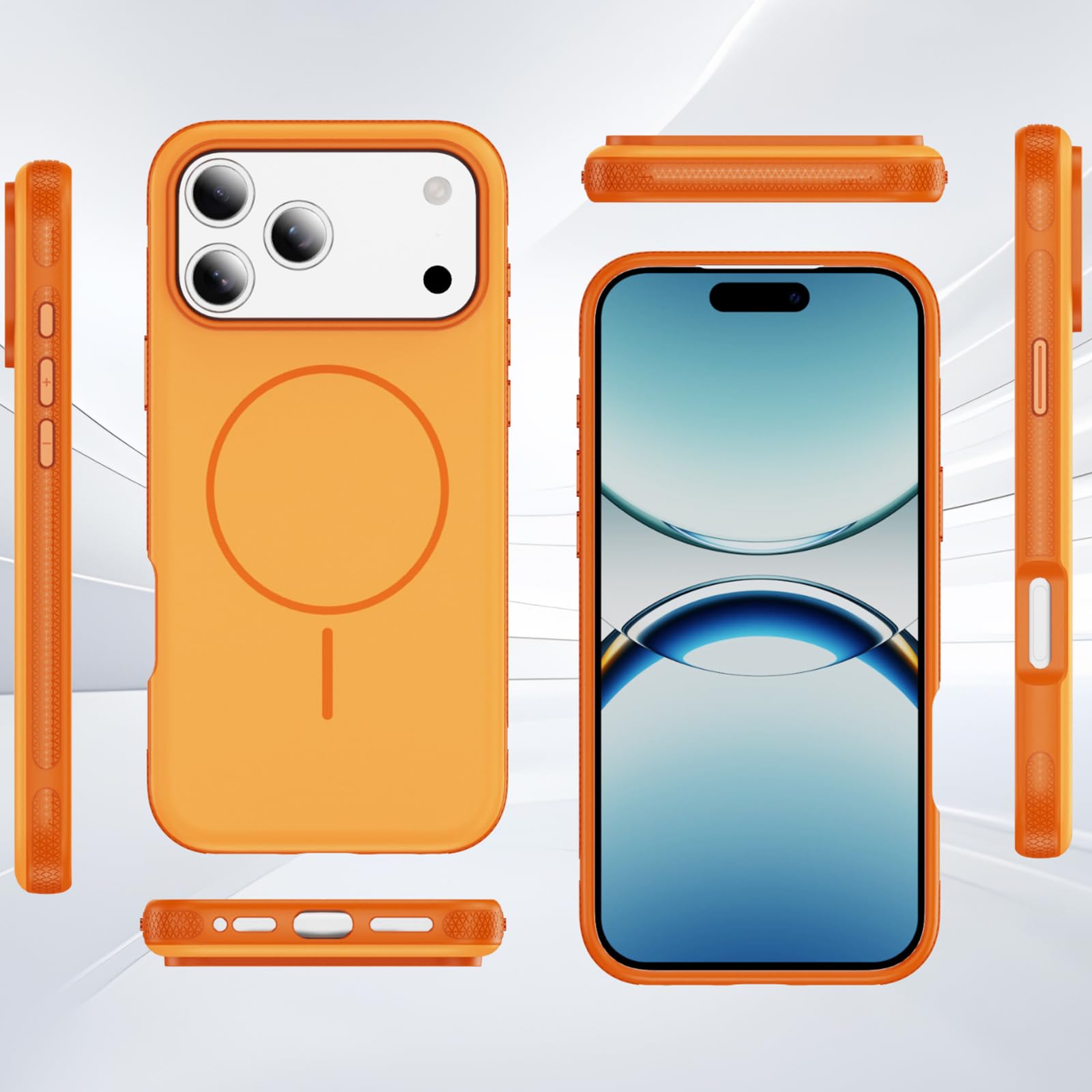 Magnetisch Hülle für iPhone 17 Pro Max/17 Pro/17 Air/17, Dünne Gefrostet rutschfeste Schutzhülle Unterstützt Drahtlose Aufladung Handyhülle,Schwarz,17 Pro