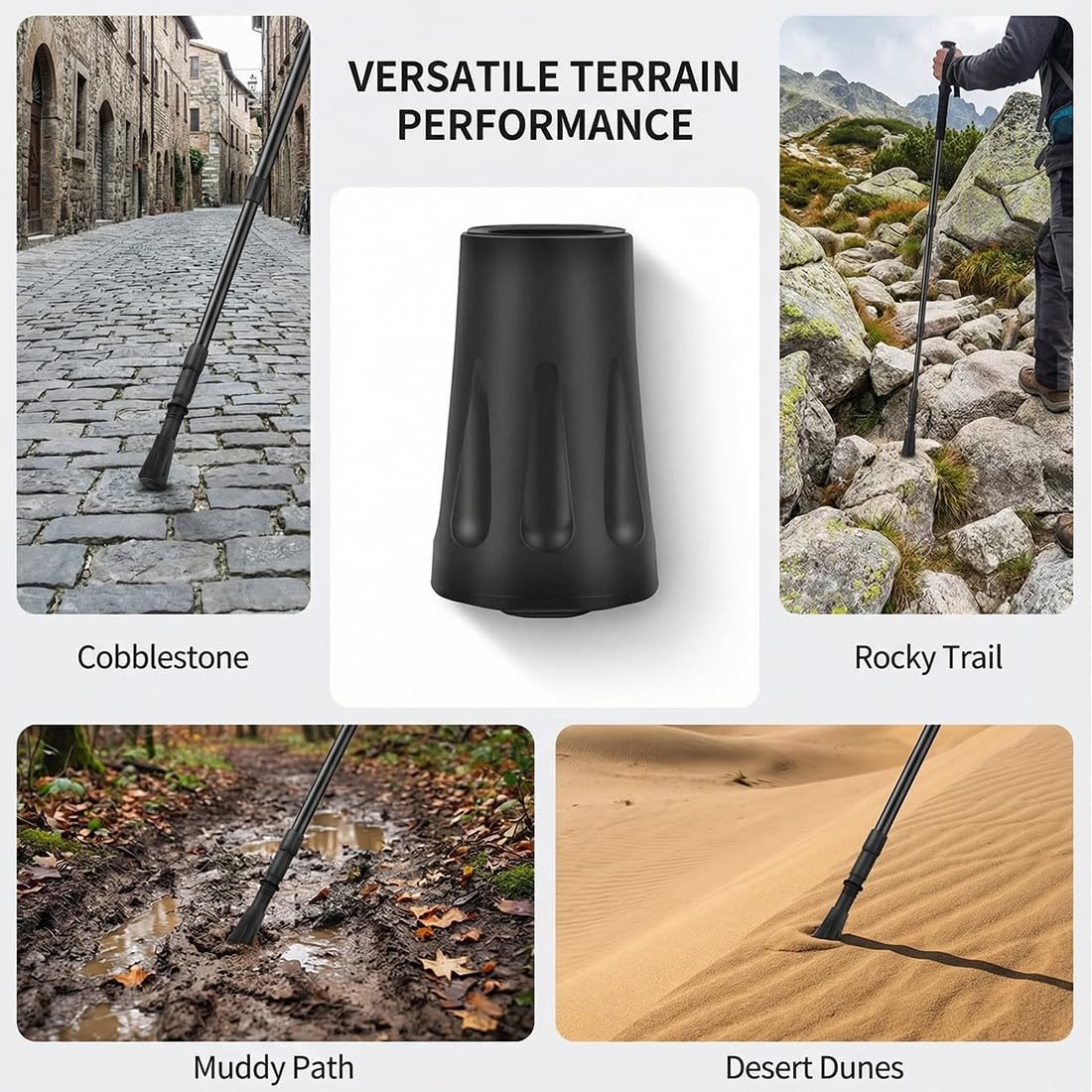 10 Pezzi Gommini di Ricambio per Bastoni da Trekking, Punte in Gomma per Bastoni Nordic Walking, Accessori per Bastoni da Passeggio (10-12 mm)