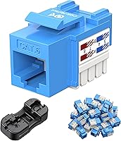 Vista 11 de [Con certificado UL] Paquete de 25 enchufes Keystone de presión Cable Matters Cat6 RJ45, Negro