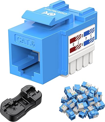 Miniatura 11 de [Con certificado UL] Paquete de 25 enchufes Keystone de presión Cable Matters Cat6 RJ45, Negro