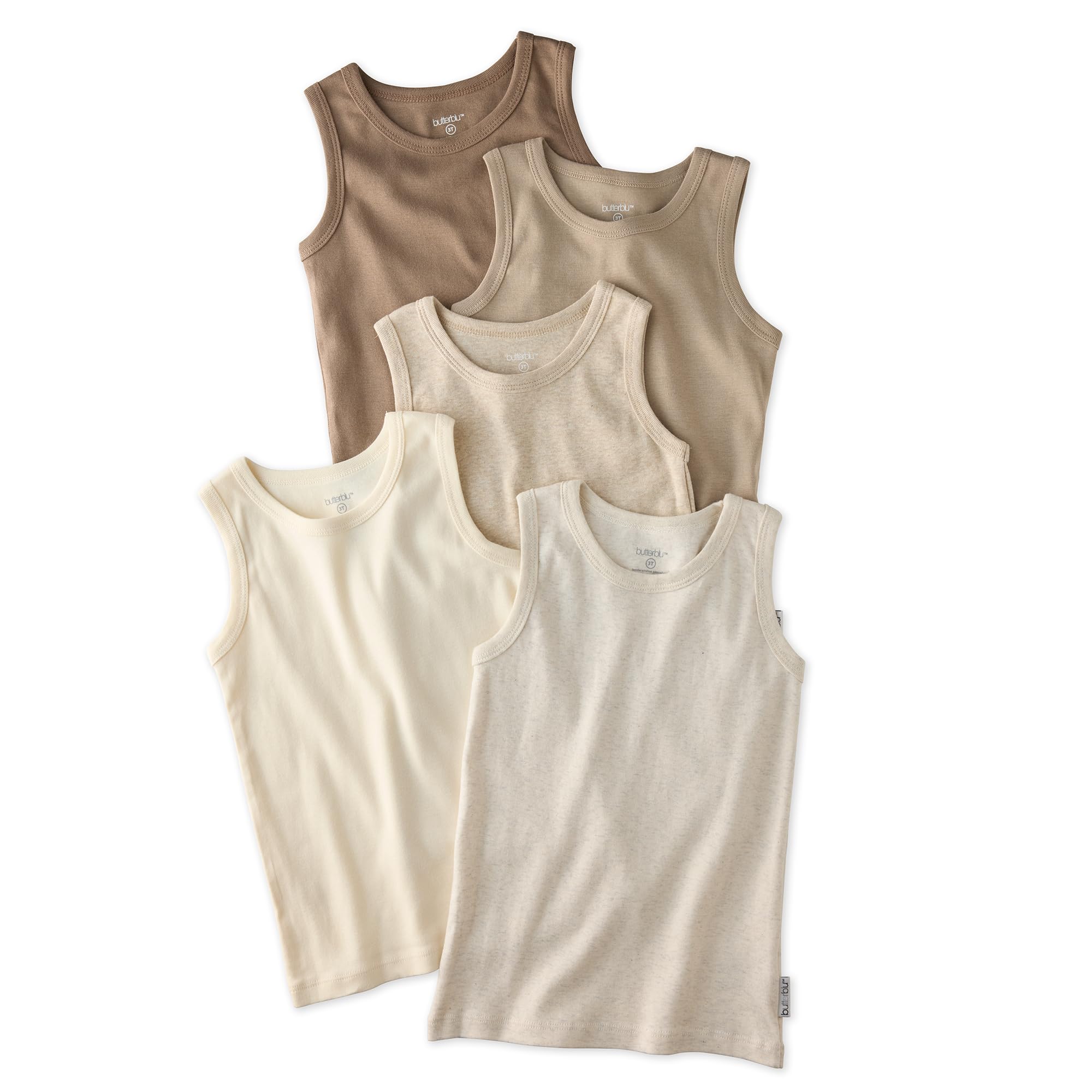Butterblu Baby Boys' Malone 5-Pack Sleeveless Shirts​ 100% Organic Cotton for Baby Boys