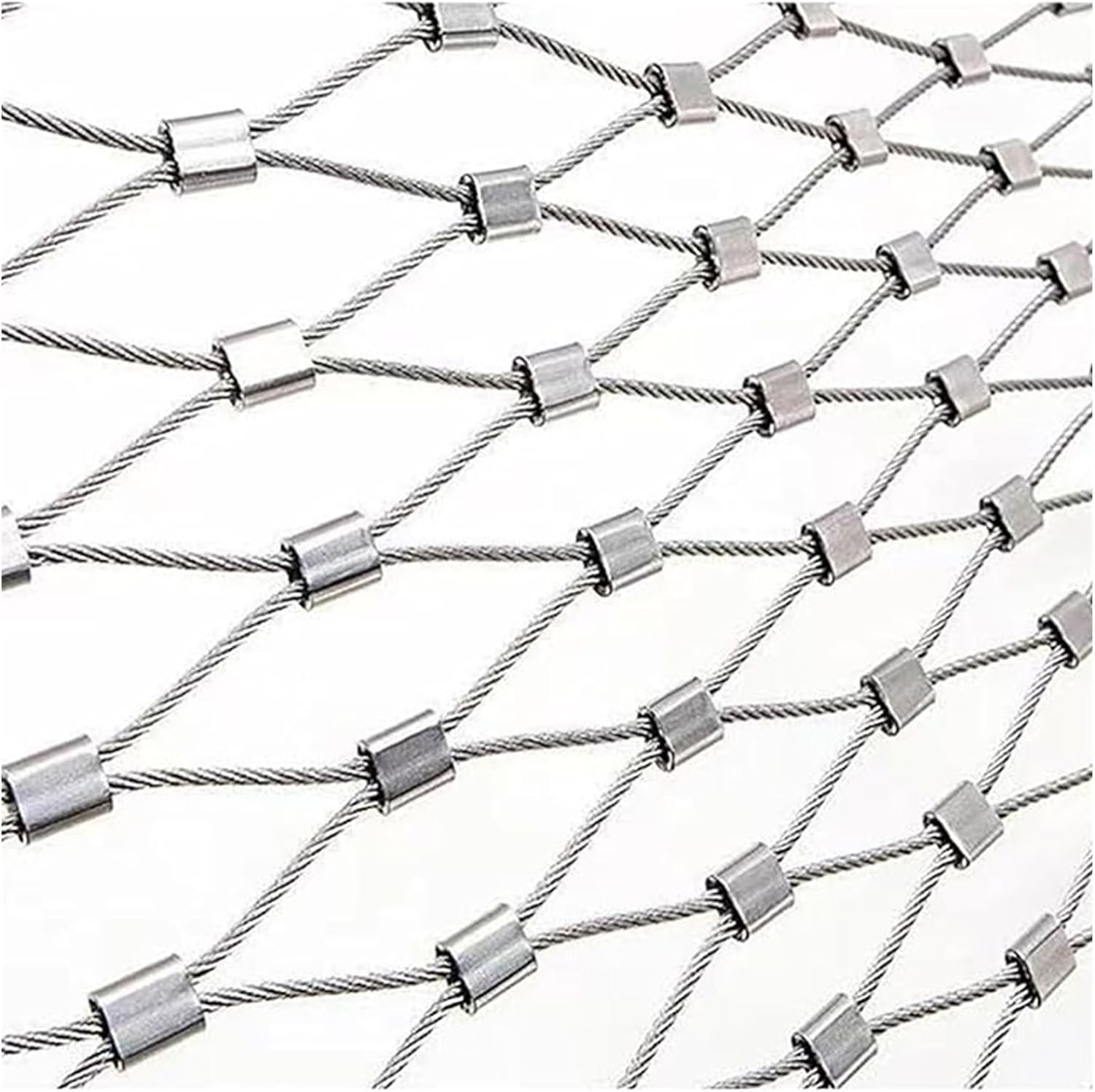 304 Stainless Steel Safety Net Fence Netting Stainless Steel Wire Rope Netting Wire Rope Wire Rope Protection Netting Woven Wire Mesh X-Type Mesh(9.8x13.1ft(3x4m))