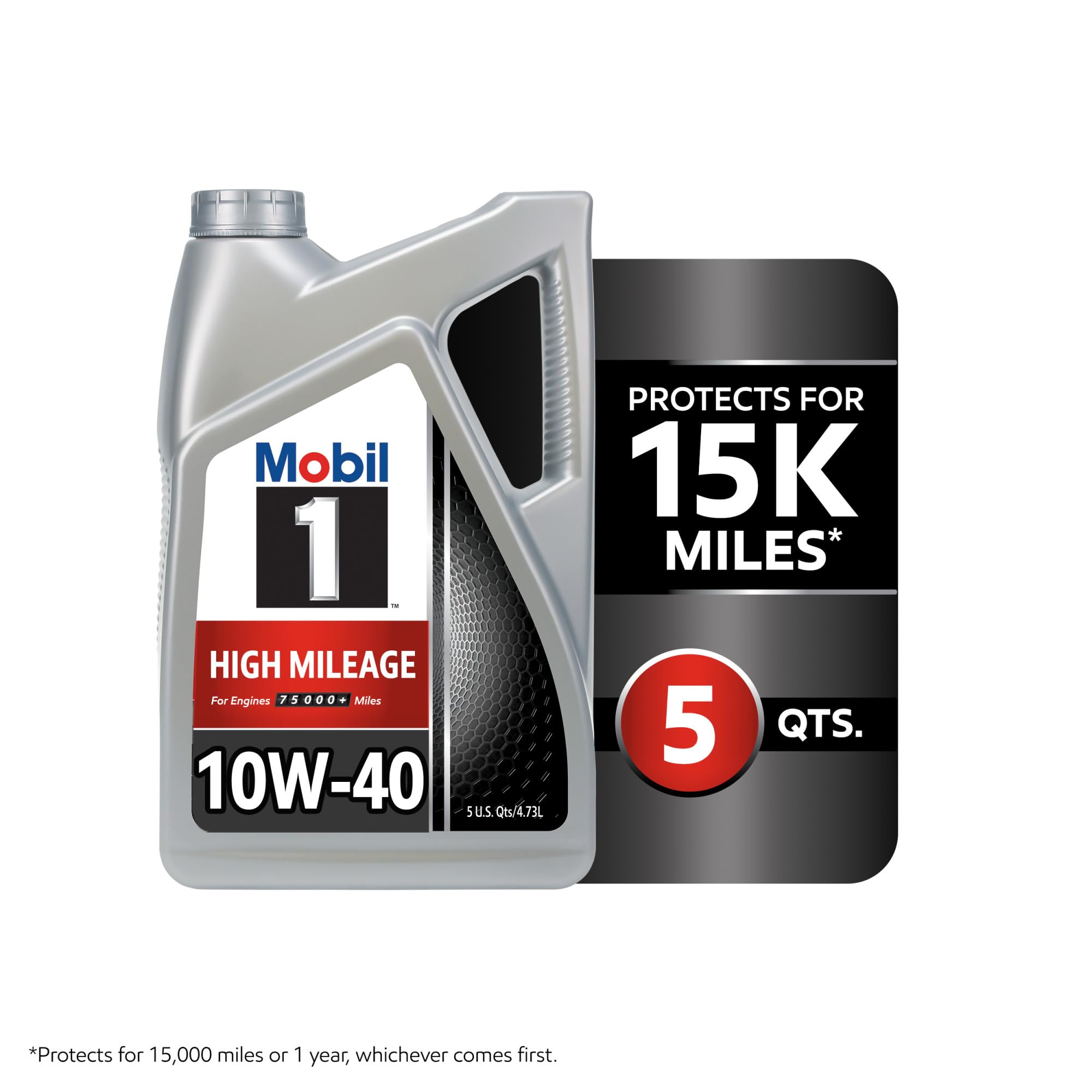 Amazon.com: Mobil 1 High Mileage Full Synthetic Motor Oil 10W-40