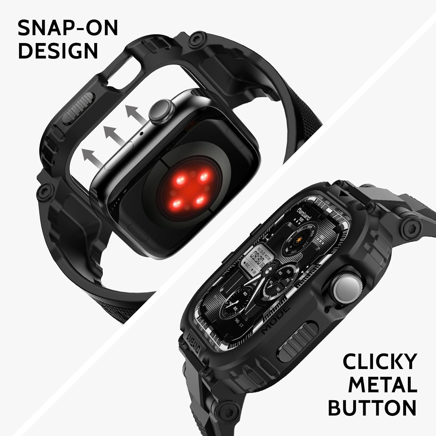 amBand M1 Sport Case Band for Apple Watch Ultra 3/2/1 & SE 3/2/1 & Series 11 10 9 8 7 6 5 4 3 49mm 46mm 45mm 44mm 42mm 41mm 40mm 38mm, Shockproof & Scratch Resistant Rugged Bumper for Men - Image 5