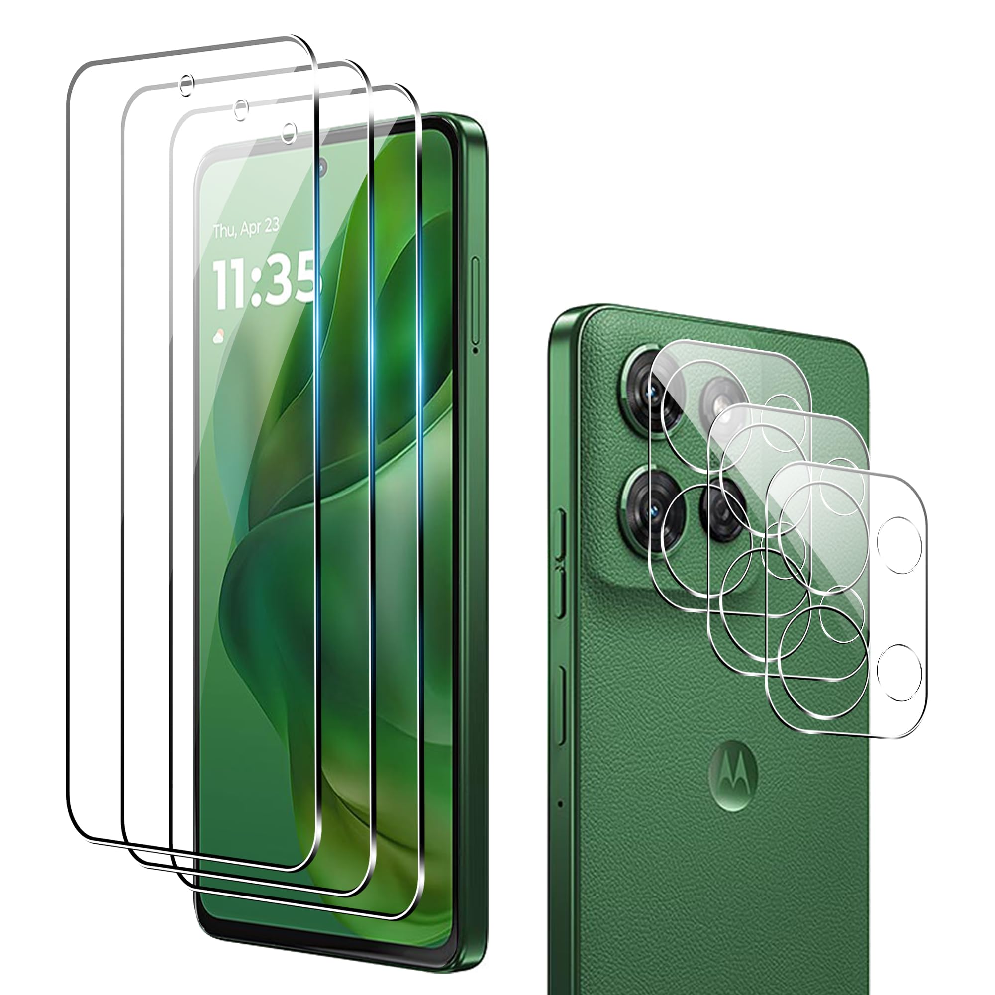 Photo 1 of Suttkue for Motolora Moto G Power 2025 Screen Protector with Camera Lens Protector, 9H Hardness Anti-Scratch Tempered Glass flim, Case Friendly,Anti-Scratch (3+3 PACK)
