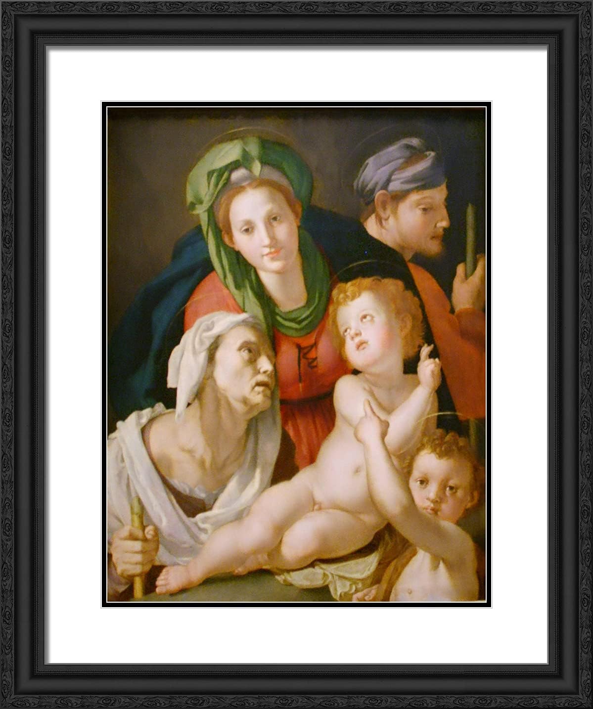 ArtDirect Bronzino, Agnolo 20x24 Gold Ornate Framed Art Print with Double Matting Titled: Holy Family