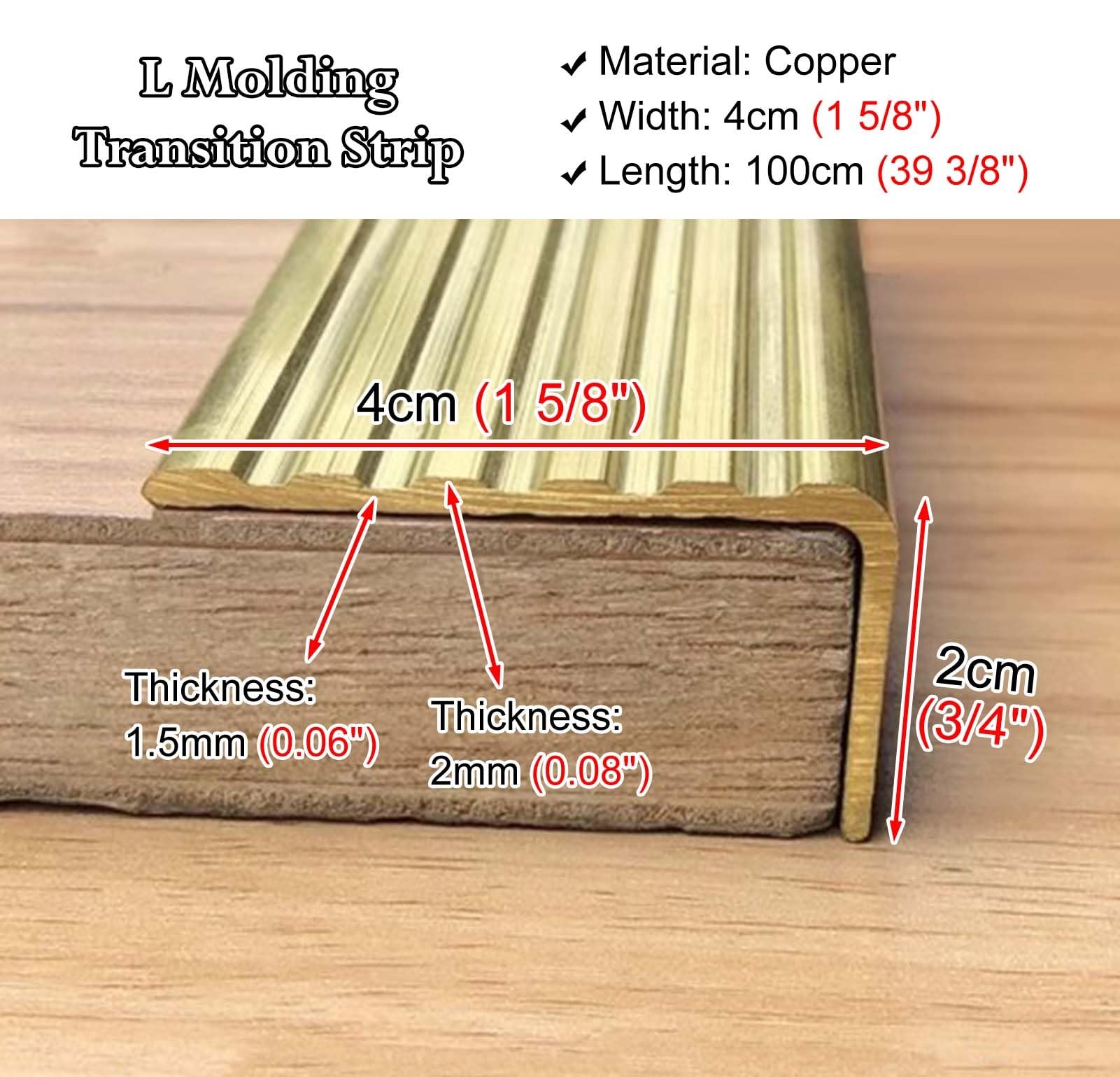 Bordi per pavimenti in marmo Profilo di soglia in metallo solido laminato for piastrelle, profilo for gradini di scale interne ed esterne, oro