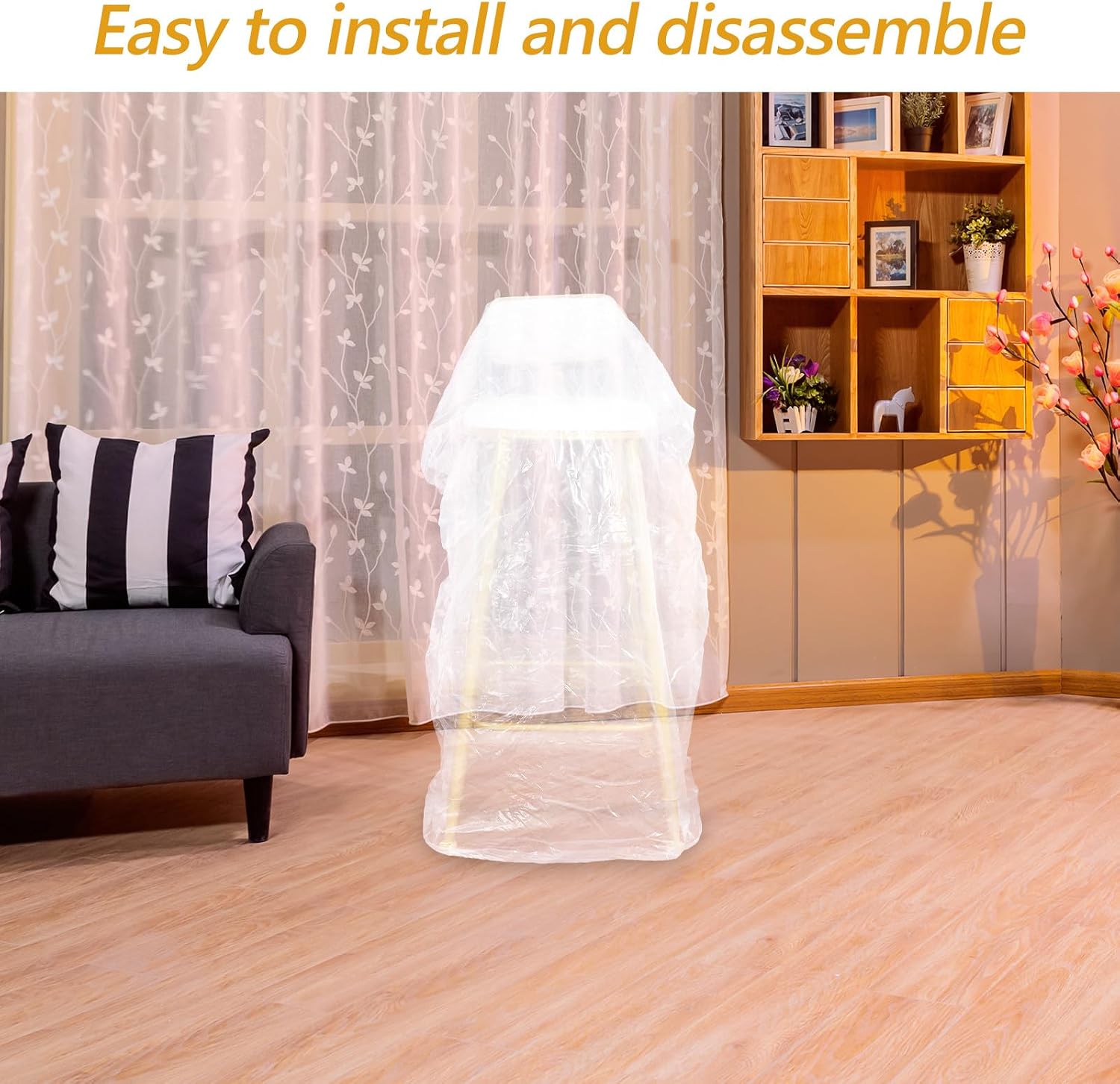 FUOYLOO 12 Mil PVC Chair Cover 130x190cm Furniture Protector Slipcover for Armchairs and Recliners Dustproof Plastic Dining Room Chair Storage Bag
