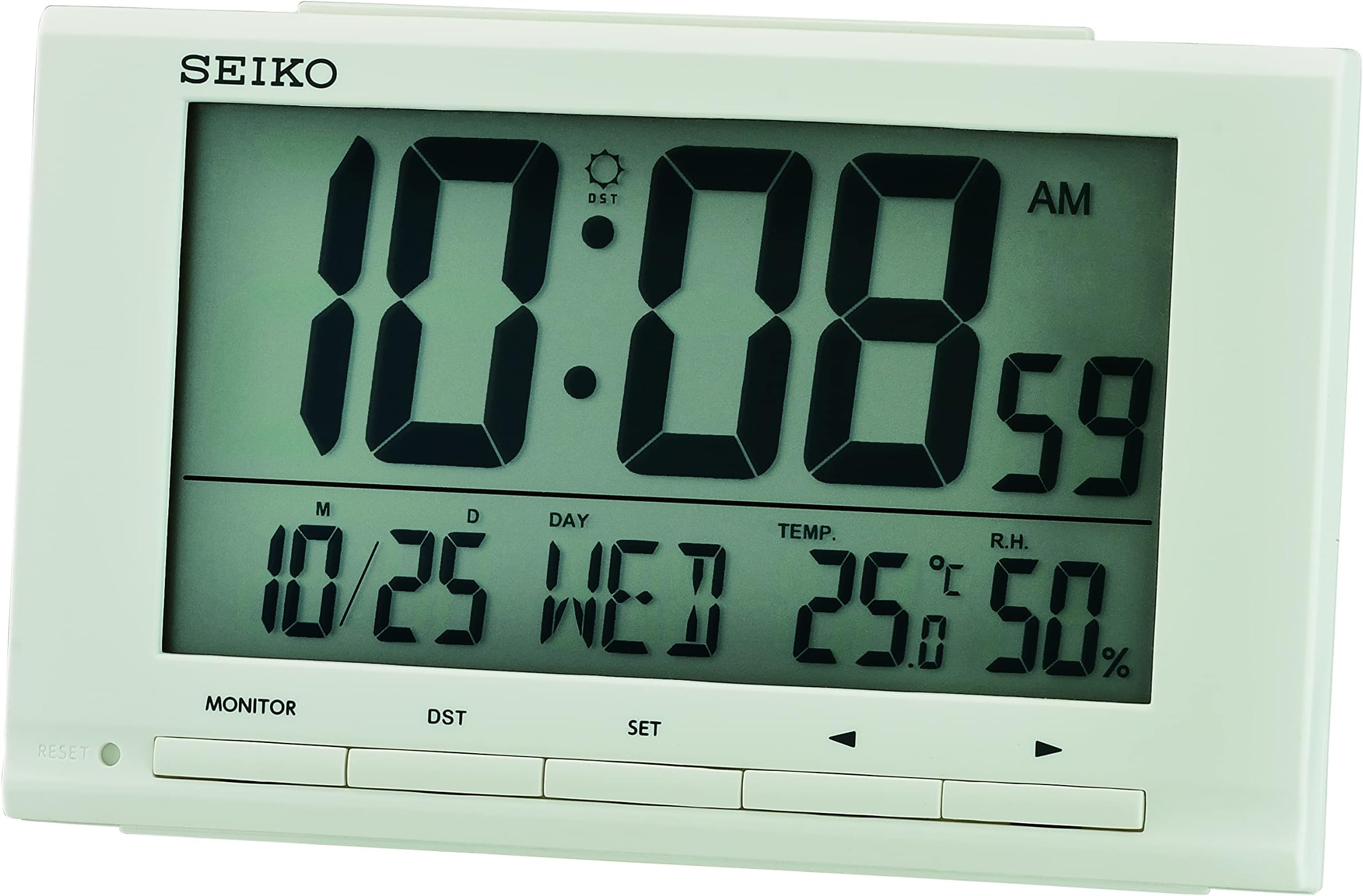 LCD QHL090W Digital Alarm Clock White