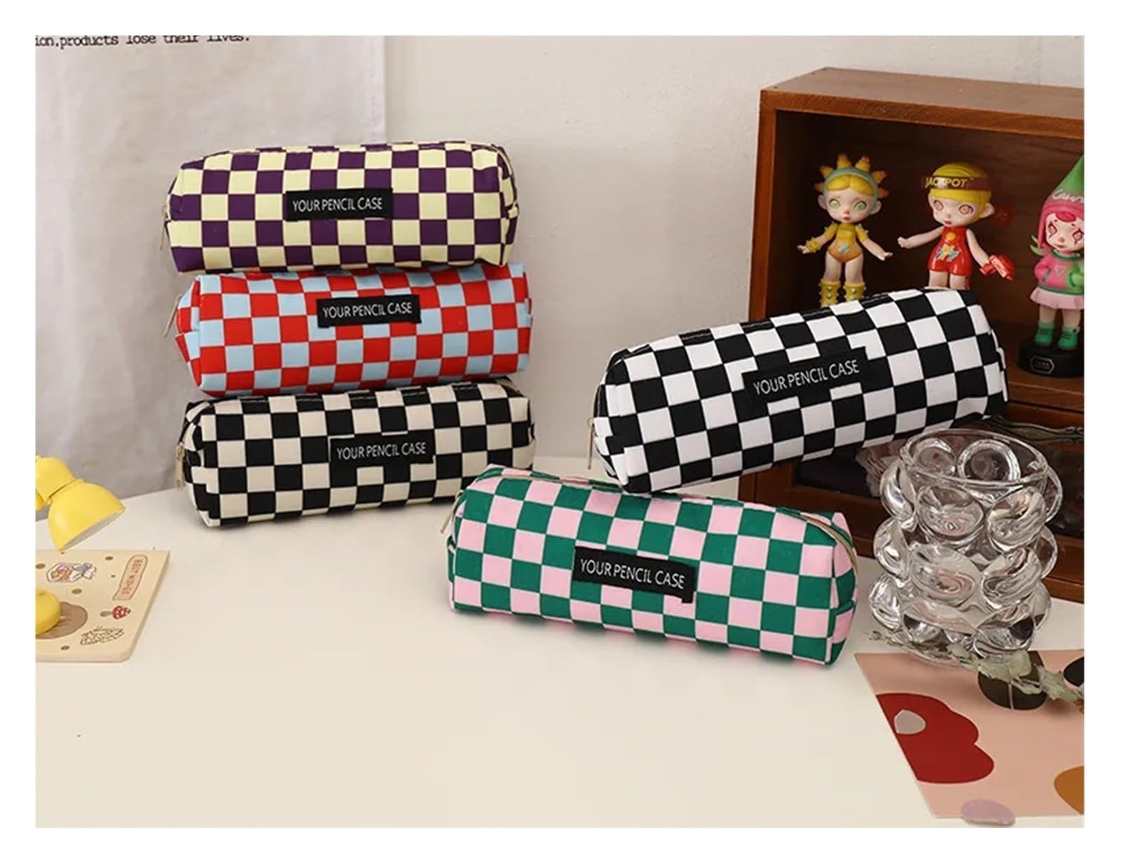 1 astuccio in tela for scuola e ufficio | Kawaii, carino, semplice, versatile, design a scatola(Huangzige)