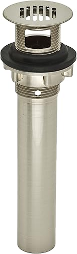 DecoDRAIN - Drenaje de rejilla para tocador de bañolavaborecipientefregadero, cuerpo de ABS chapado con desbordamiento níquel cepillado PF0722-BN