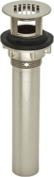DecoDRAIN Grid Strainer Drain for Bathroom Vanity/Lavatory/Vessel/Sink, Plated ABS Body with Overflow; Brushed Nickel; PF0722-BN