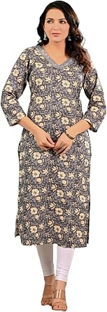 Ramkudi Women's Cotton Kurti | Indian Style Tunic Top | Ethnic Dailywear Kurtis for Girls/Women | Printed Kurta