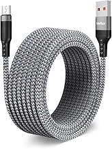 Verilux® USB A to USB Micro Charging Cable 16.4Ft/5M Braided Nylon Micro USB Charging Cable for Phone, Tablet, Android Ena