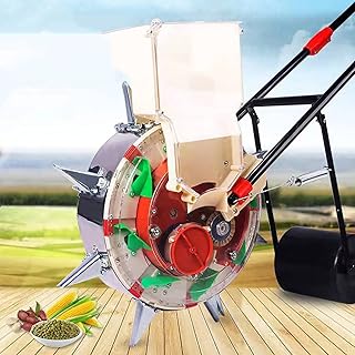 ガーデン農業種子ディスペンサー、肥料播種機、芝生用、精密手動播種機トウモロコシ綿大豆ピーナッツプランター 手動種まき機 手動プッシュ 大豆ピーナッツ トウモロコシの種まき機 ローラー ポイント カルーセル 精密種まきツール 種まき 5口30cm