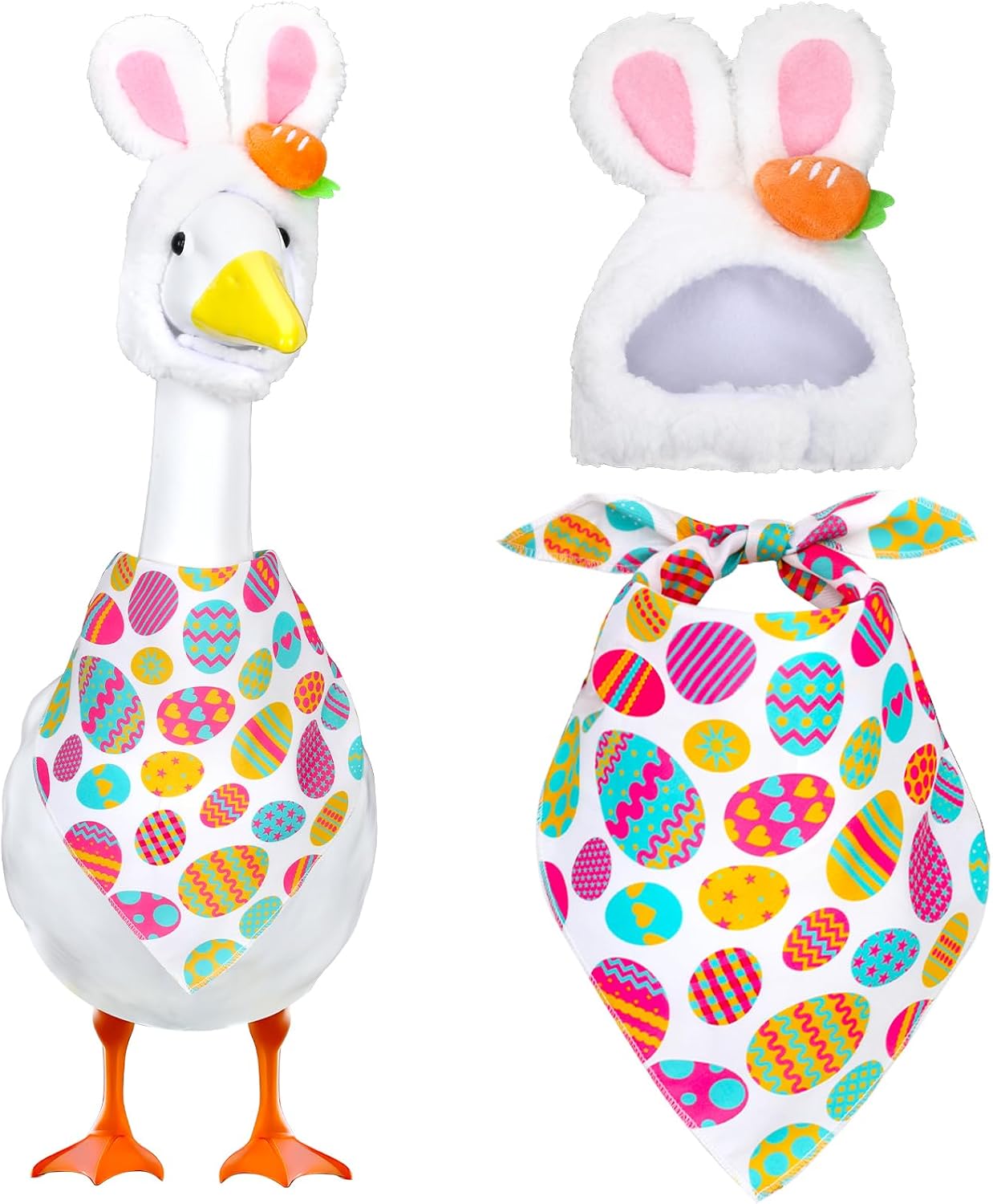 Pride Goose Outfit with Rainbow Goose Hat Bandana Scarf | for Cinco de Mayo Celebrations, Summer Porch Decor, Pride Porch Decor Outdoor Garden Courtyard Lawn Party Decor