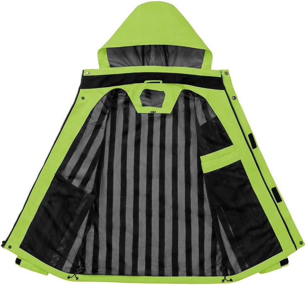 HSQIBAOER Men's Spring Autumn Lightweight Jackets Mesh Lined Waterproof Fishing Hiking Coats For Male