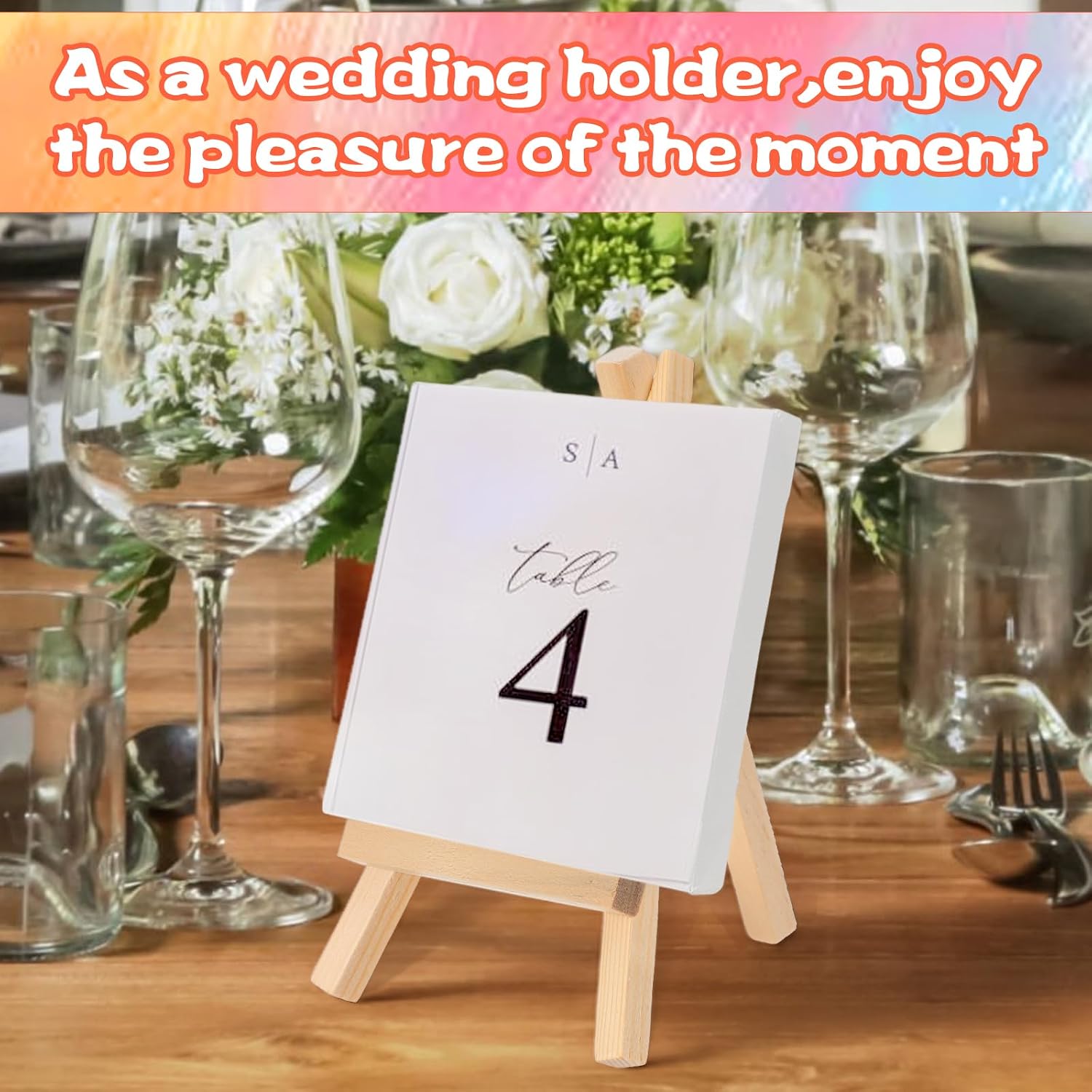 40 Pack 6" Mini Wood Display Easel, Natural Wooden Small Easel Stand for Signs, Small Canvases, Table Display, Pictures, Photos, Wedding Place Cards, Crafts and Other Smaller Projects