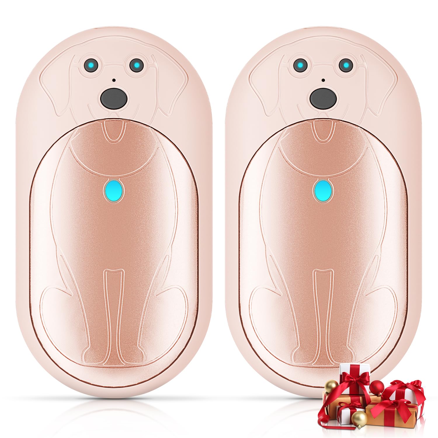 Lepwings Rechargeable Hand Warmers 2 Pack, 6000mAh Battery Long Lasting, 3 Levels Heating Electric Pocket Hand Warmer, Winter Gift for Men and Women, Ideal for Golf Hunting Outdoor Activities, Pink