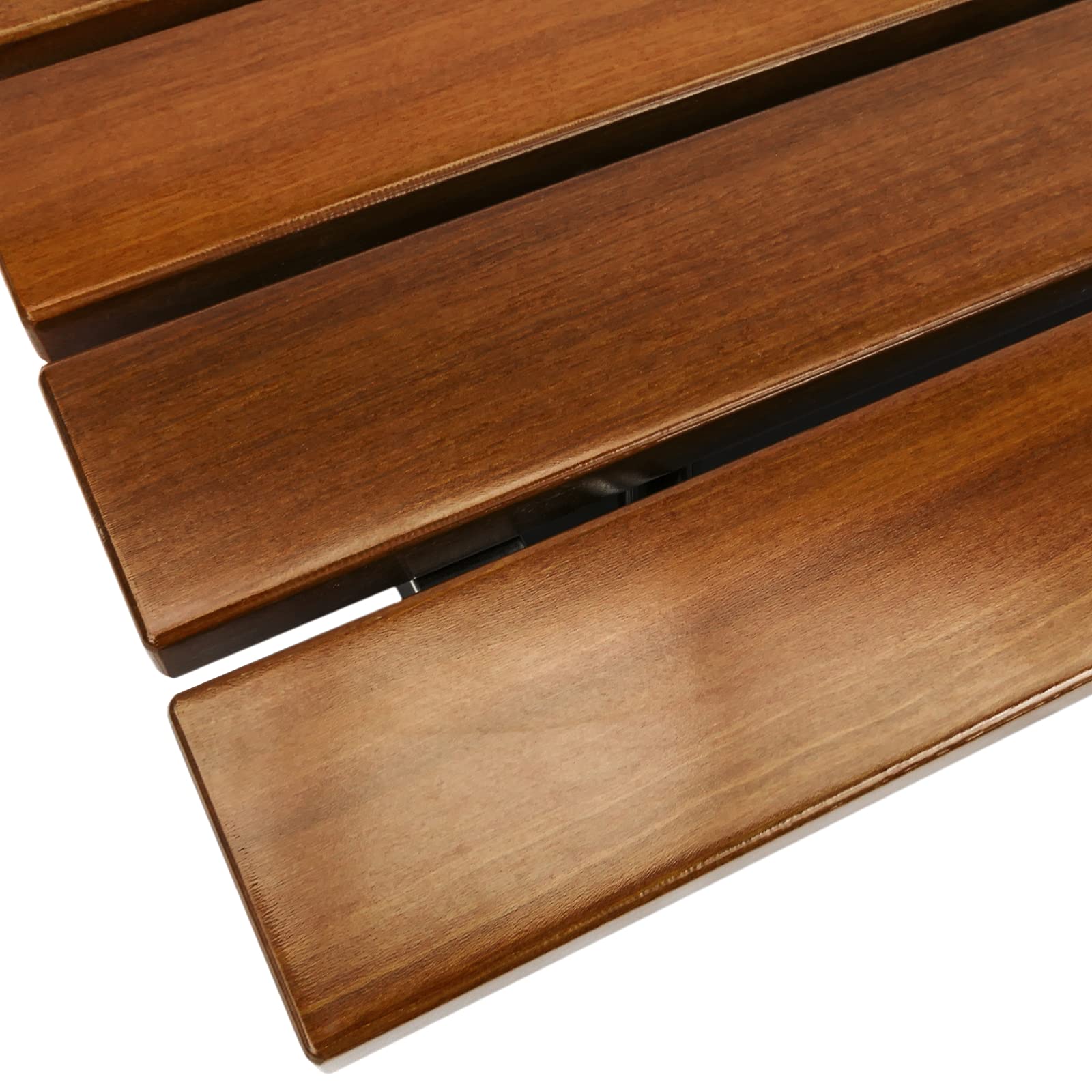 PrimeMatik - Asiento de Ducha abatible. Silla Plegable para Ancianos de Madera Tropical y Aluminio 900x338mm