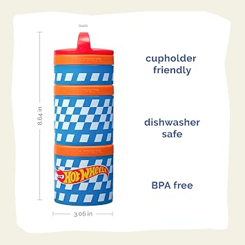 Whiskware Hot Wheels Snack Containers, 3 Stackable Snack Cups, Checkers