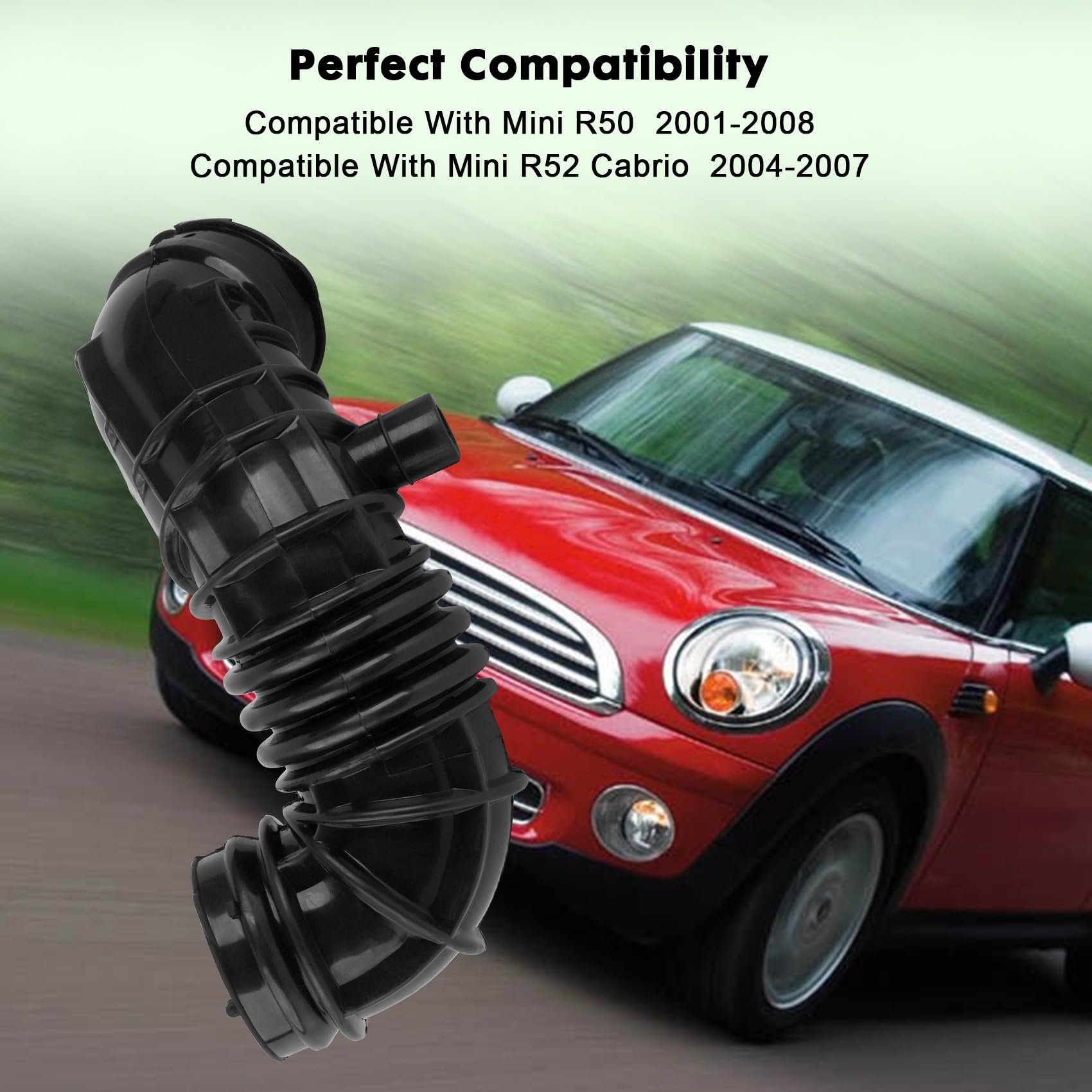 Tubo di aspirazione 13721477839 compatibile con Mini R50 2001-2008, Mini R52 Cabrio 2004-2007, alloggiamento filtro aria a corpo farfallato