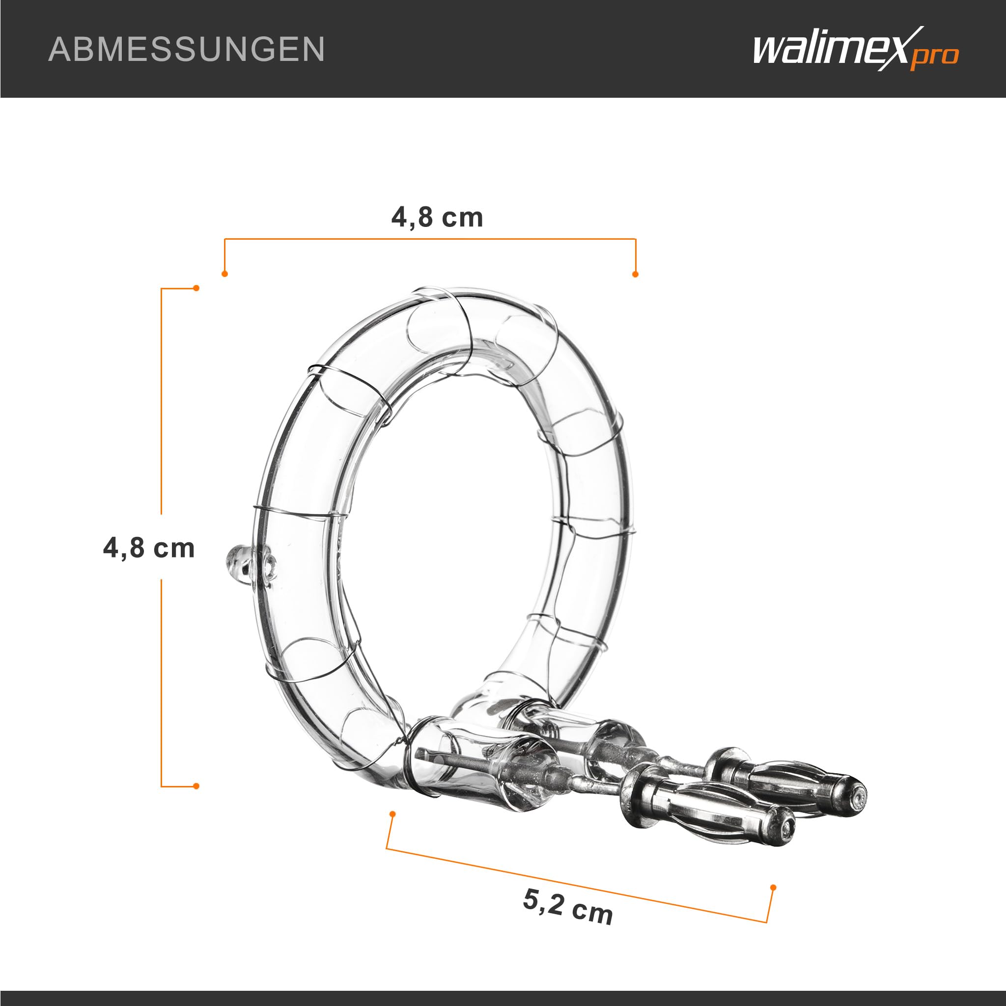 Walimex pro Ersatzblitzröhre für den Studioblitz Newcomer 100/150/200, VT-100/150/200, Leistungsaufnahme 100W, Farbtemperatur 5400-5800 K, Ersatz Blitz leicht zu wechseln