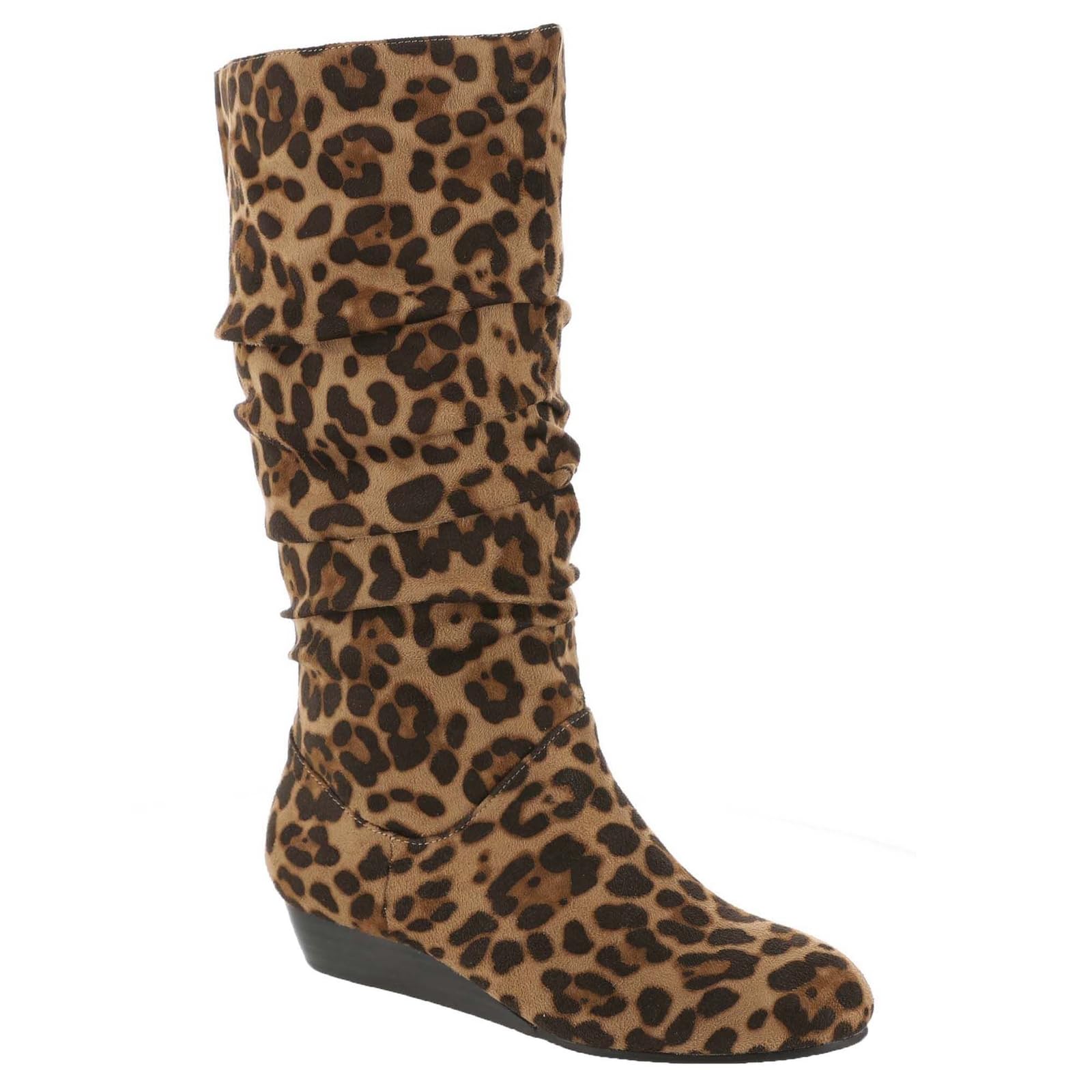 Masseys Women's Khloe Slouchy Mid Calf Wedge Boot