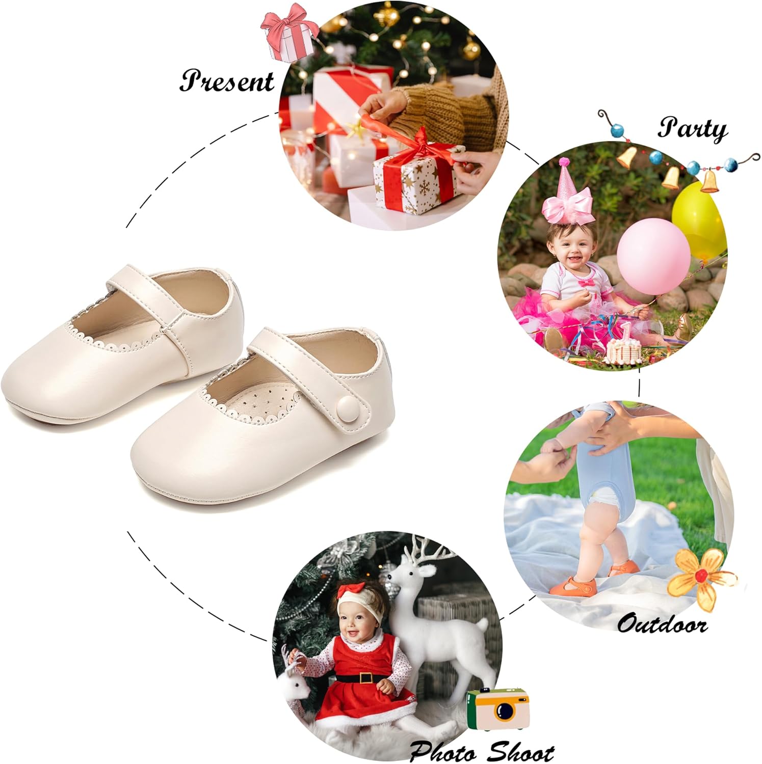 Soft Sole Baby Dress Shoes - Infant Baby Walking Shoes Moccasinss Rubber Sole Crib Shoes - Image 5