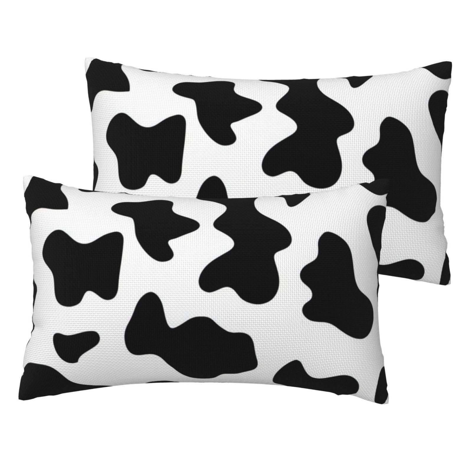 Taies d'oreiller imprimé vache anti-plis en imitation lin pour rafraîchir un canapé terne