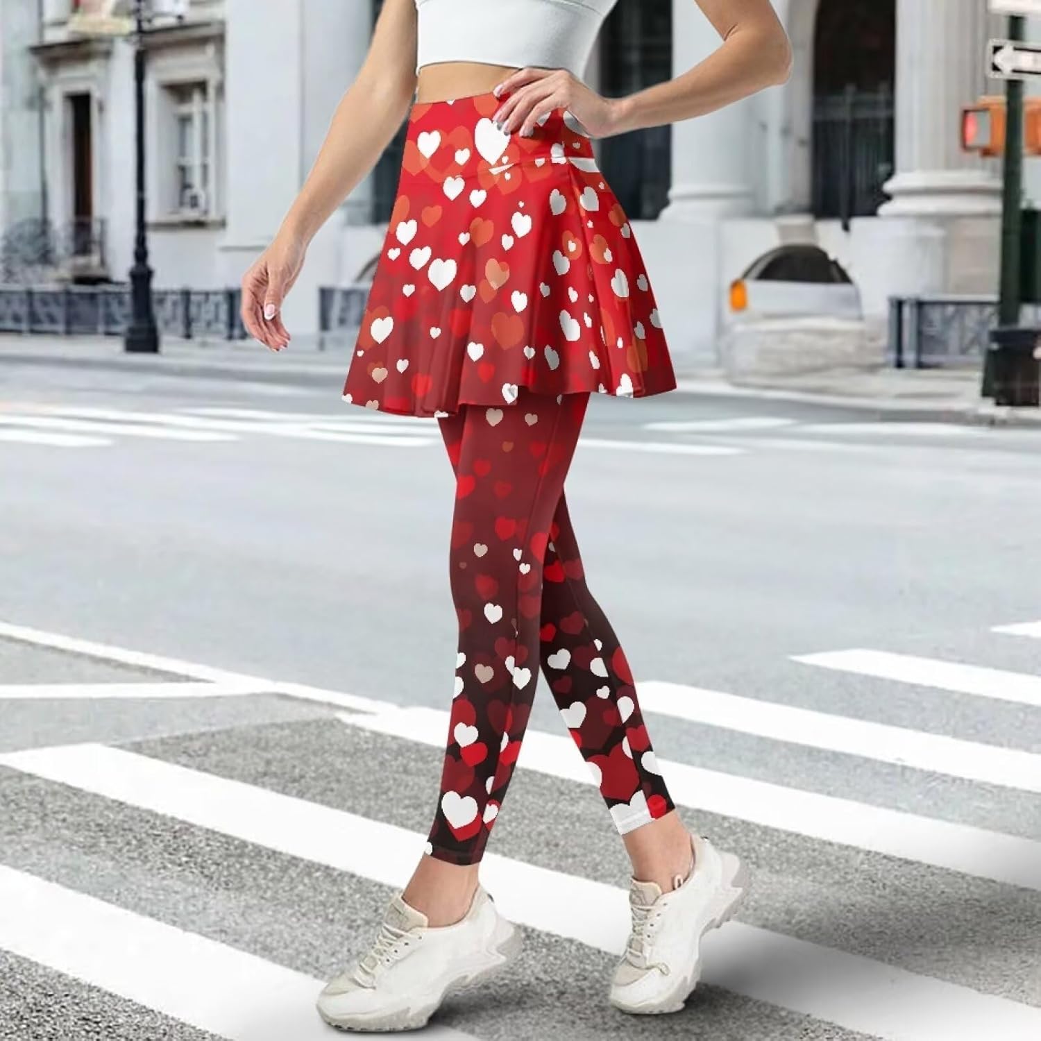 Tennis Skirted Leggings for Women Soft High Waist Leggings Athletic Skirt Tummy Control Leggings Skirt XS-3XL