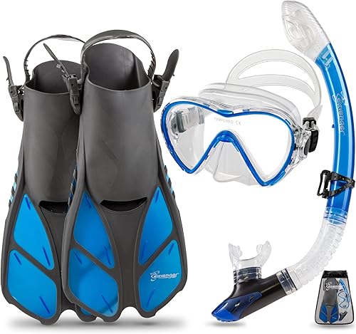 Miniatura 9 de Seavenger Conjunto de snorkel de aviador con bolsa de engranajes