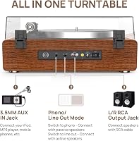 Retrolife Bakelit Lemezjátszó Bluetooth Hangszóróval Sárga/Barna 6
