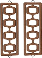 CroBlissful 2-Pack Mid Century Modern Wood Wall Art - Abstract Geometric Panels Sculpture for Living Room Decor (Brown)