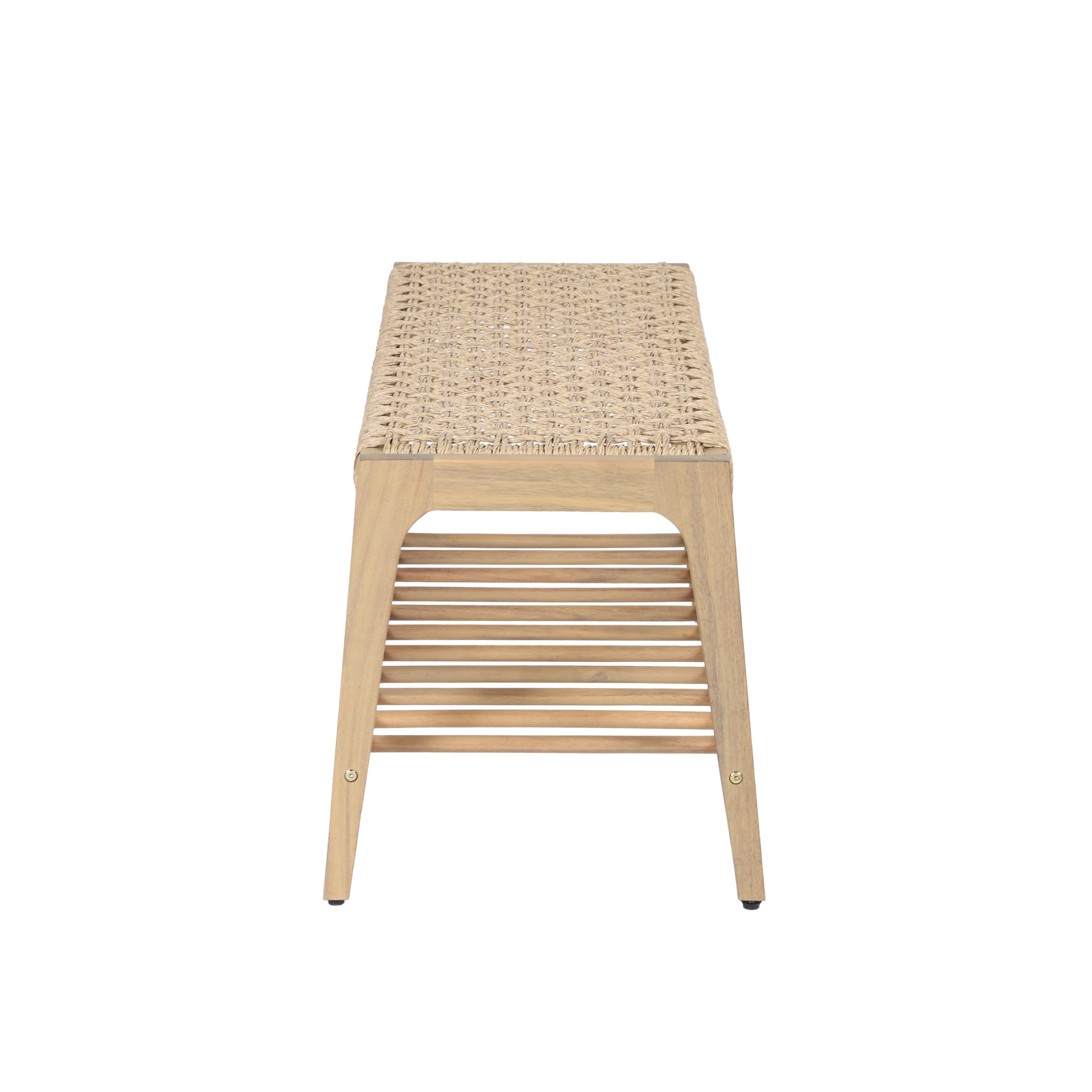 BAÏTA Banc intérieur et extérieur HUKA en Bois d'acacia et Osier
