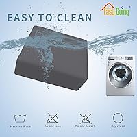 Vista 6 de Easy-Going - Funda elástica cuadrada para otomano de 40x40x15 pulgadas, protector de muebles para taburete de almacenamiento plegable, funda suave