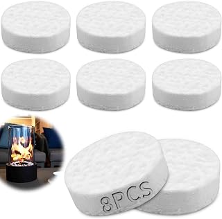 8 Stück Keramikwolle für Bioethanol 85x85x25mm Glaswolle Keramik Wolle Kamin Keramikschwamm Keramische Wolle Ethanol Ceramic Wool für Bio Ethanol Kaminofen Indoor Gel Tischkamin