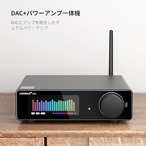 AIYIMA A80 Updated Version TPA3255 Decoding Amplifier HIFI 2.0 Channel QCC 3034 Bluetooth 5.1 Power Amplifier 300W*2 4ohm Stereo Amplifier Support PFFB, AAC, SBC, aptX, aptX-LL, APTX-HD Home Audio
