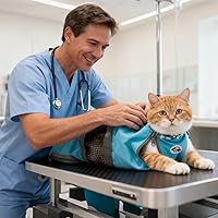 Vista 9 de Bolsa de retención para uñas de gato Cinf para limpieza y aseo sin arañazos ni mordiscos para baño, recorte de uñas, inyección y examen (Flor, M)