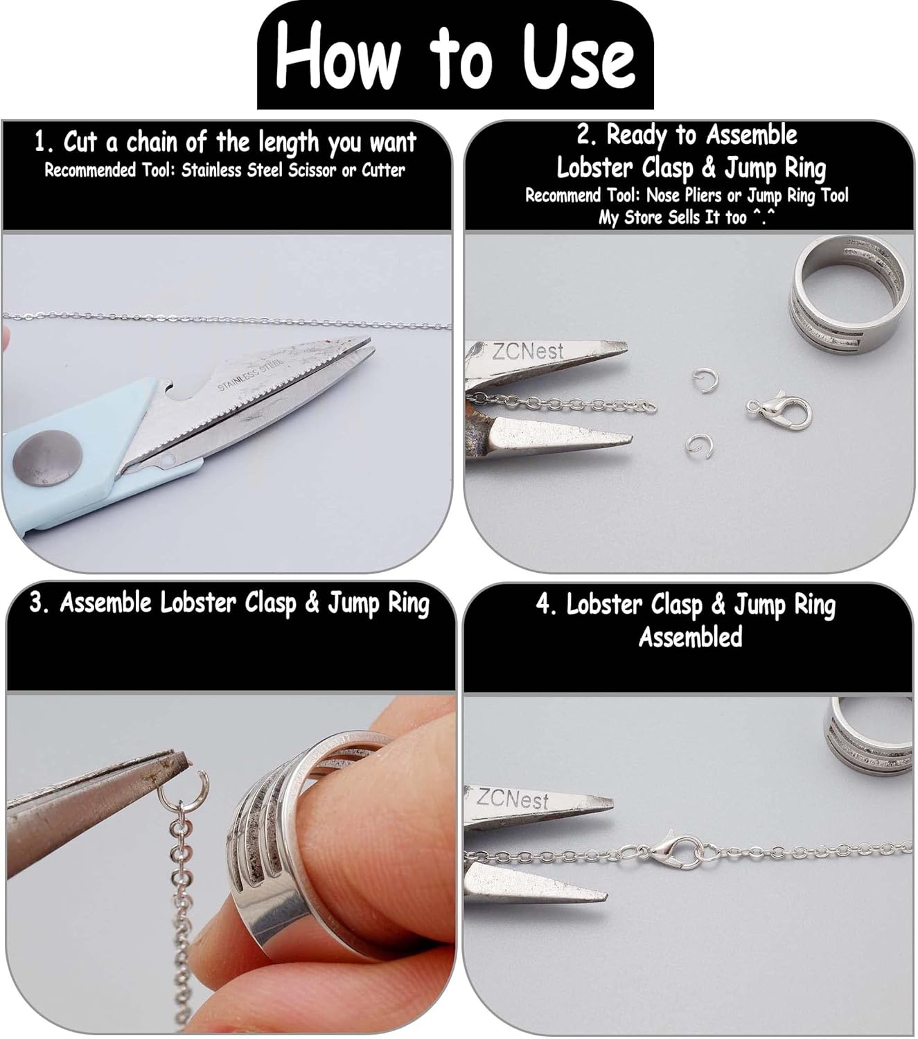 THREENEST 32-Feet Copper Satellite Chains with Beads for Jewelry Making Set, with 20 Lobster Clasps+50 Jump Rings, Cable Link Craft Chain Findings for Necklace Bracelet DIY (Copper_2075-B) - Image 5