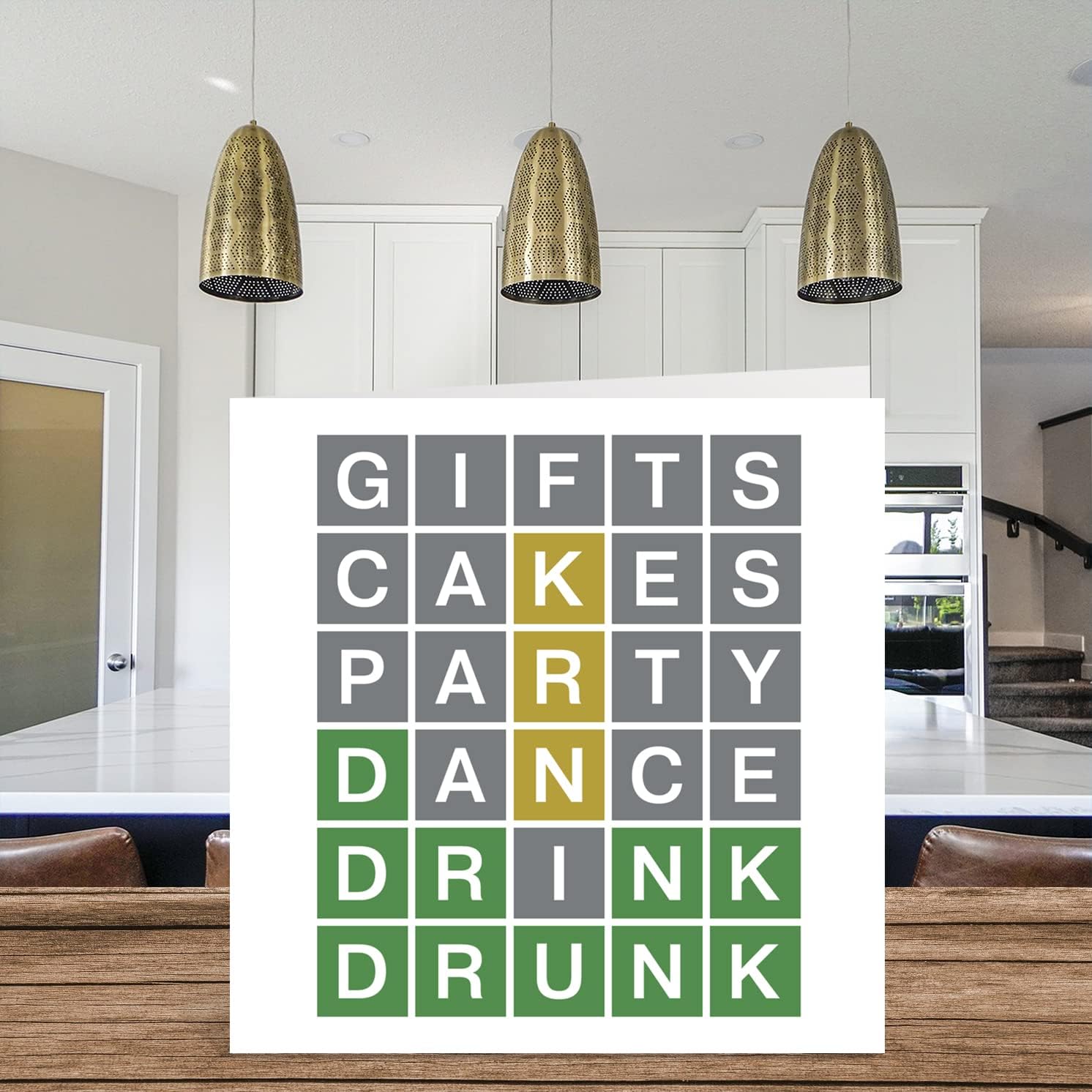 Funny Birthday Cards for Men Women - Word Puzzle Quiz Drunk - Rude Birthday Card for Him Her Mom Dad Papa Pops Brother Sister Son Daughter Grandma Grandpa, 5.7 x 5.7 Inch Joke Humor Greeting Cards