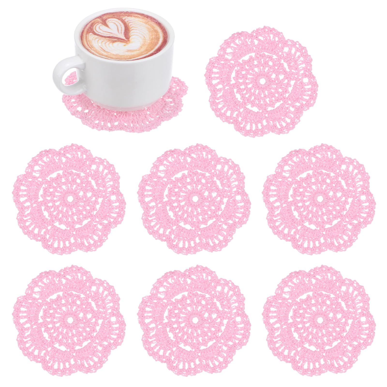 M METERXITY 8-Pack Handmade Crochet Coasters
