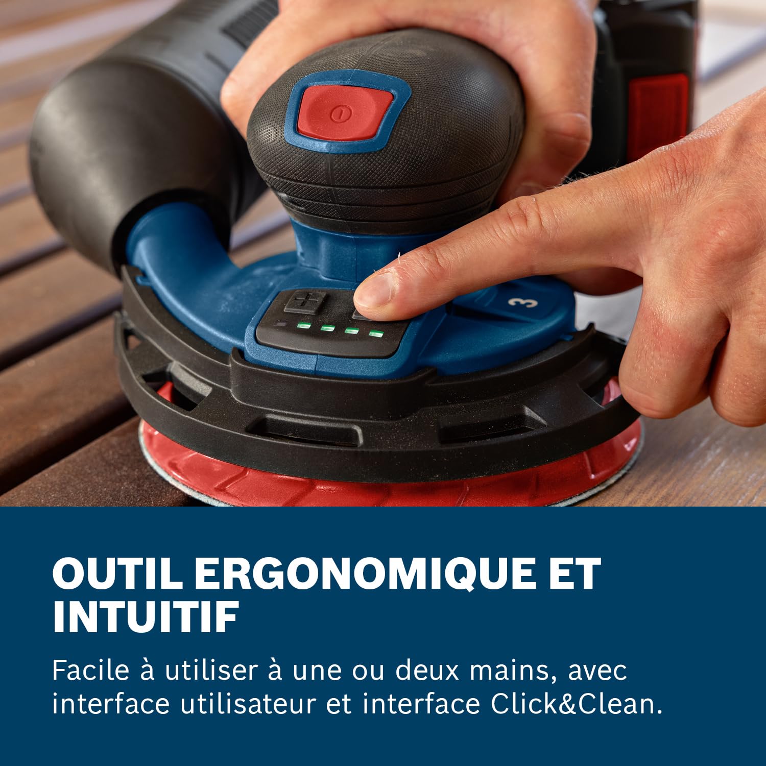 Bosch Professional 18V System ponceuse excentrique sans-fil GEX 18V-150-3 (avec 1 disque abrasif, 1 boîtier collecteur de poussière, 1 capot de protection, L-BOXX 162, sans batterie ni chargeur)