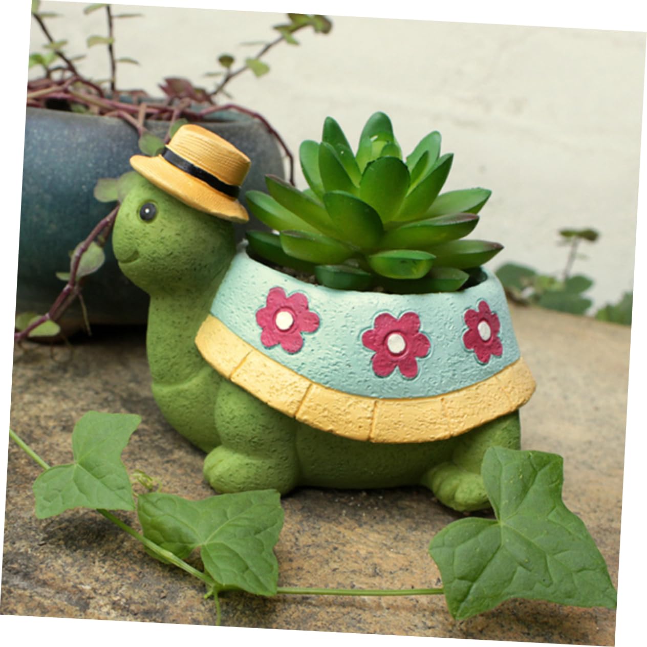 BESTonZON 5 Stück Schildkröten Sukkulenten Harz mit Abflussloch Niedliche Gartendeko für Pflanzen Tierförmiges Pflanzgefäß für für Gartenliebhaber