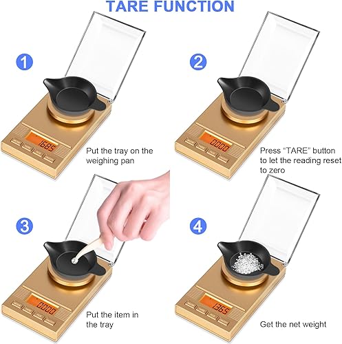 Miniatura 32 de Fuzion Báscula de miligramos de 1.76 oz/ 0.00 oz, báscula de mg portátil con retroiluminación LCD, tare, báscula digital de joyería, escala