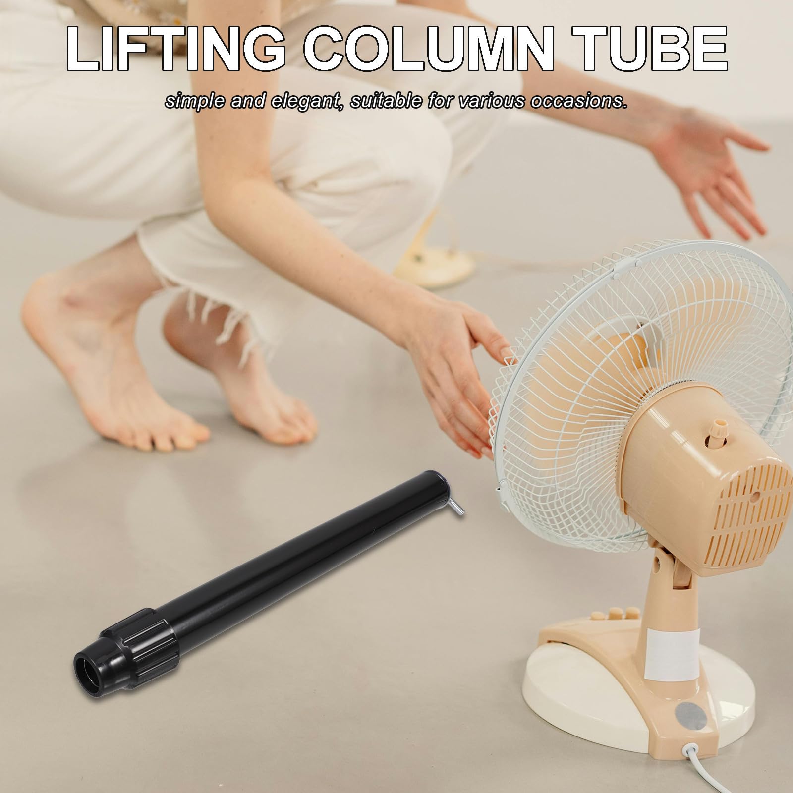 DOITOOL Asta Estensibile in Ferro Nero per Ventilatore Piantana Resistenza alla Deformazione, Compatibile Universalmente, Supporto Regolabile per Ventilatore da Terra Elegante